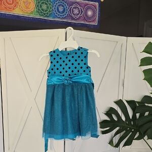 Polka Dot Blue Kids Formal Dress